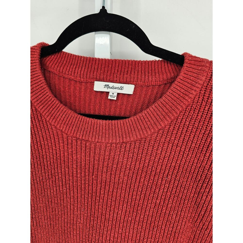 Women's Madewell Orange Sienna Pullover Ribbed Sweater EUC Size M - Picture 3 of 5